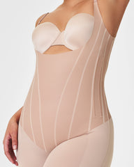 SPANXsupersculpt® TotalContour Open-Bust Mid-Thigh Bodysuit | Natural Bronze
