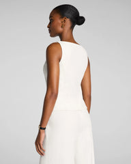 SPANX® EasyBreezy Cotton Linen Button-Down Vest | Ivory