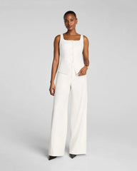 SPANX® EasyBreezy Cotton Linen Button-Down Vest | Ivory