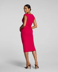 SPANXsmooth® Jersey Scoop Neck Ruched Midi Dress | Fuchsia