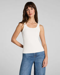 SPANX® Ribbed Knit Scoop Neck Tank | Ivory