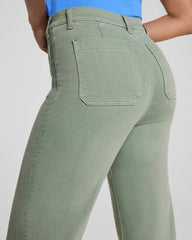 SPANXshape® Authentic 360 Easy Flare Jeans with Patch Pockets | Sage Brush