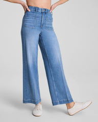 SPANXshape® Authentic 360 Cropped Wide Leg Jeans with Patch Pockets | Elysian