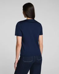 SPANX® Lightweight Cotton Crewneck Tee | Timeless Navy