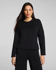 SPANX AirEssentials® Crewneck Long Sleeve Top | Very Black