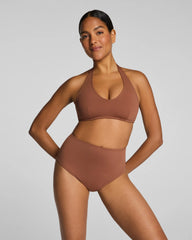 SPANXshape® Swim Halter Bikini Top | Caraway
