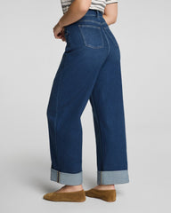 SPANXshape® Authentic 360 Cuffed Horseshoe Jeans | Adriatic Blue