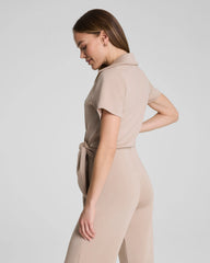 SPANX AirEssentials® Collared Tie-Waist Jumpsuit | Dune