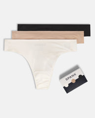 SPANXsmooth® Fit-To-You Supima® Cotton Thong 3-Pack Box