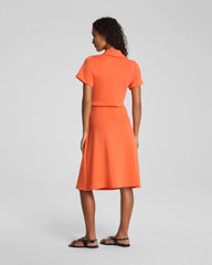 SPANX AirEssentials® Collared Tie-Waist Midi Dress | Sunset Coral