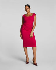 SPANXsmooth® Jersey Scoop Neck Ruched Midi Dress