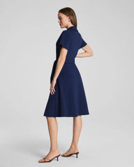 SPANX AirEssentials® Collared Tie-Waist Midi Dress | Timeless Navy