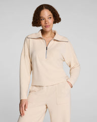 SPANX AirEssentials® French Rib Half Zip | Toasted Coconut