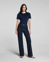 SPANX® Lightweight Cotton Crewneck Tee | Timeless Navy
