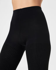 SPANXshape® Rib Knit Shorty Tights | Very Black