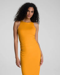 SPANXsmooth® Jersey High Neck Ruched Midi Dress | Marigold