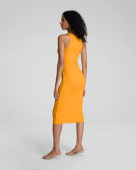 SPANXsmooth® Jersey High Neck Ruched Midi Dress | Marigold