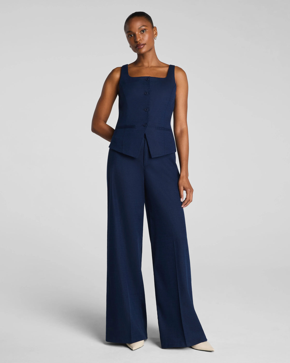 SPANX® EasyBreezy Cotton Linen Super Wide Leg Pant | Timeless Navy