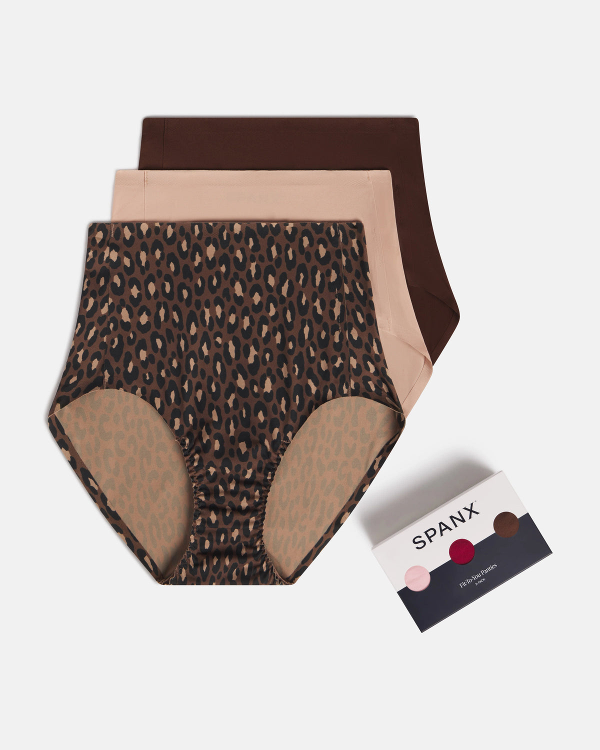 SPANXsmooth® Fit-To-You Brief 3-Pack Box | Iconic Leopard/Naked 2.0/Espresso