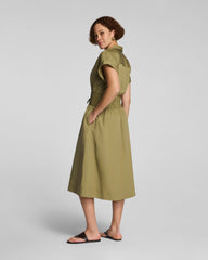 SPANX® Poplin Smocked Midi Shirt Dress | Olive Branch