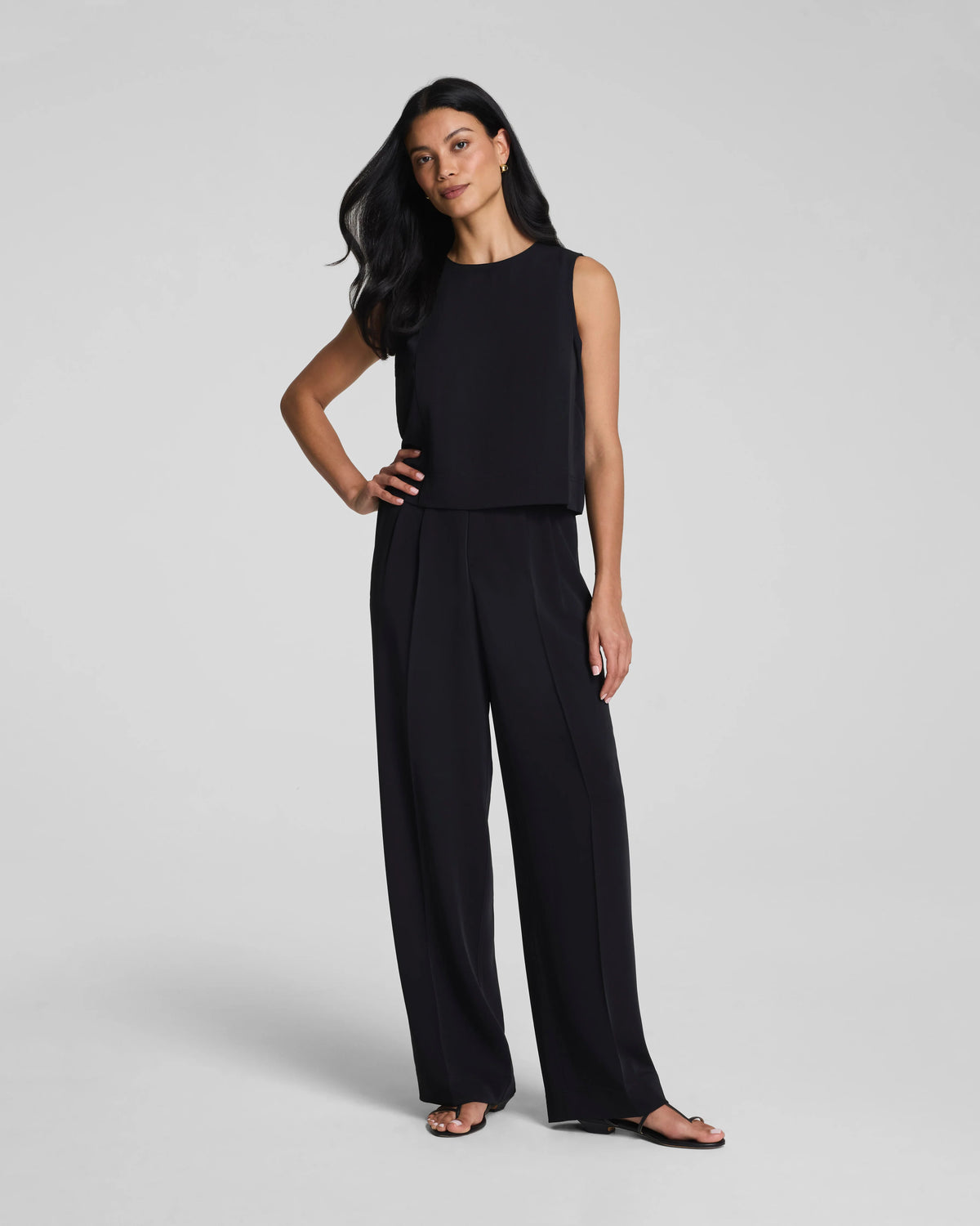 SPANX® CarryOn Pleated Wide Leg Pant | Classic Black