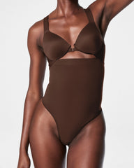 SPANXsculpt® Seamless Power High-Waisted Thong | Chestnut Brown