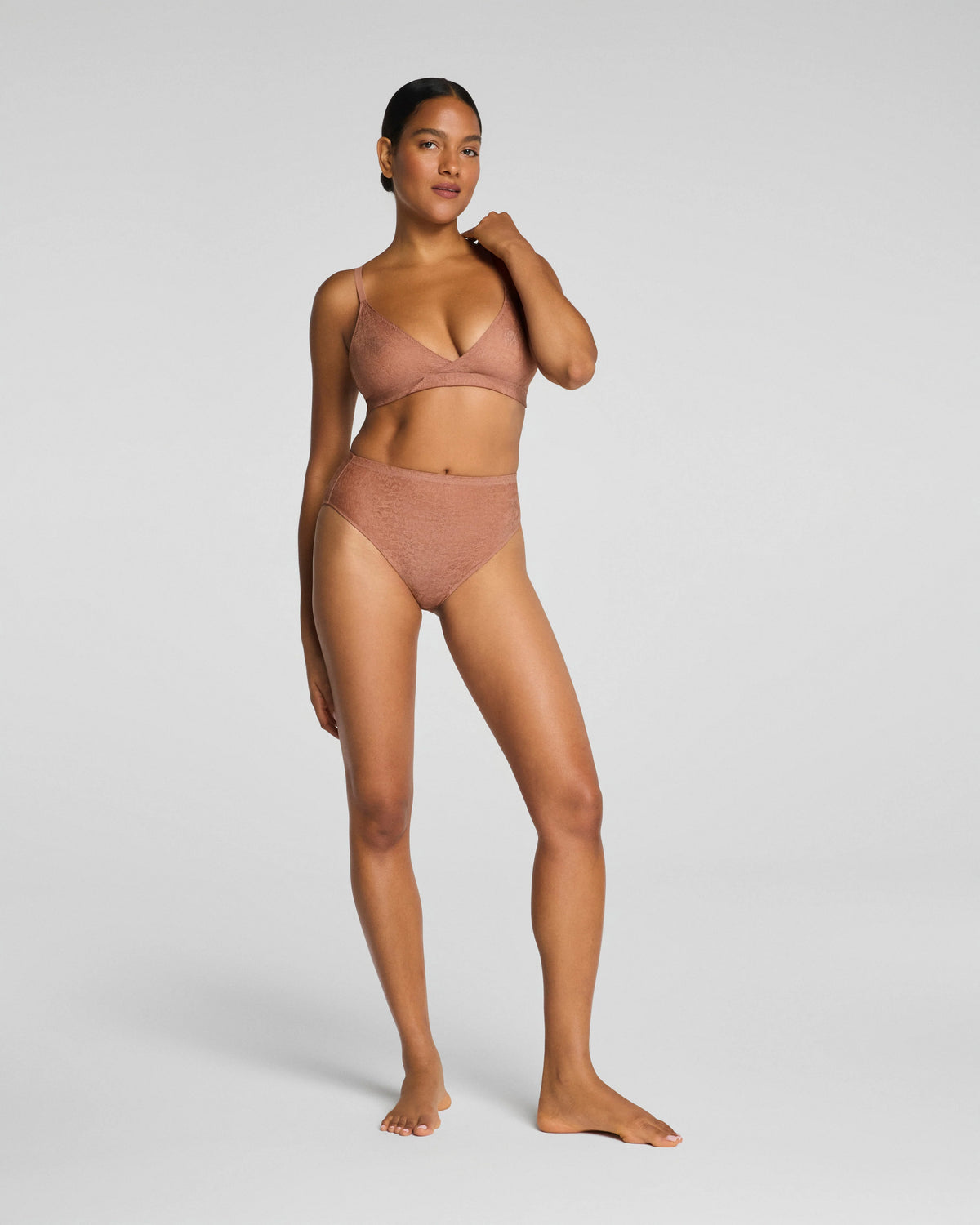 SPANXsupersmooth® Day to Date Night Lace Hi-Leg Brief | Cinnamon