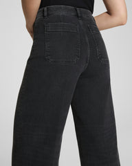 SPANXshape® Authentic 360 Cropped Wide Leg Jeans with Patch Pockets | Carbon