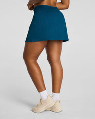 SPANXshape® BoostUp Glow Weave Skort, 14" | Deep Cove