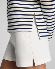 SPANX AirEssentials® Crewneck Long Sleeve Top | Powder/Timeless Navy Stripe