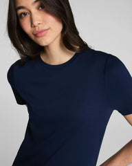 SPANX® Lightweight Cotton Crewneck Tee | Timeless Navy