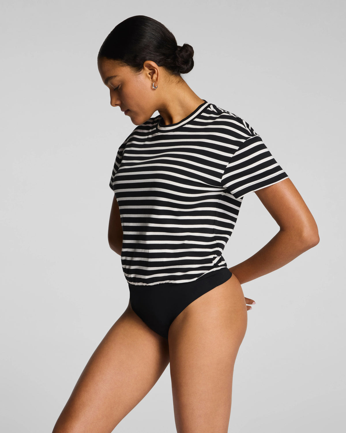 SPANX® Lightweight Cotton Crewneck Short Sleeve Bodysuit