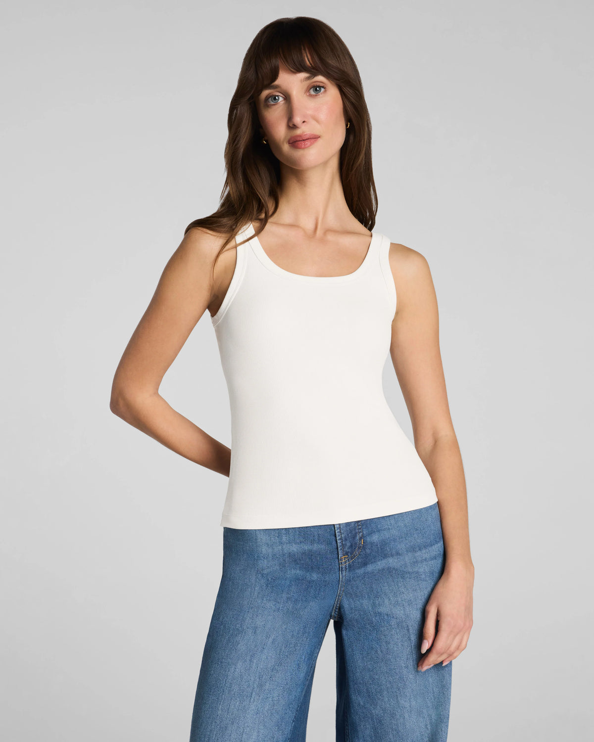 SPANX® Ribbed Knit Scoop Neck Tank | Ivory