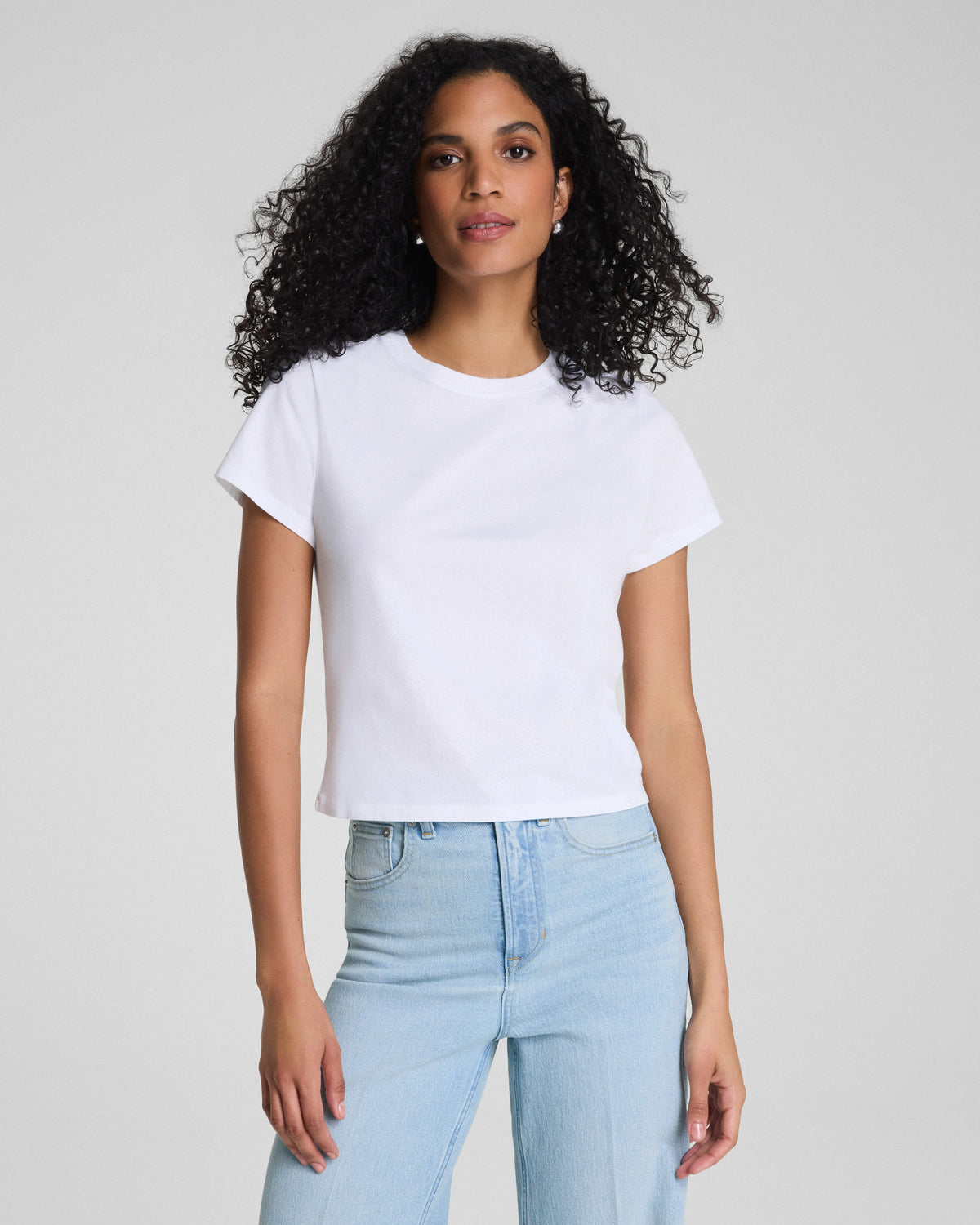 karla welch for SPANX® Cropped 70s Tee | Classic White