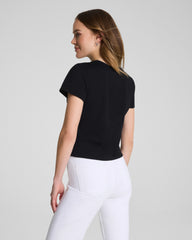 karla welch for SPANX® Cropped 70s Tee | Classic Black