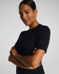 SPANX® Ribbed Knit Crewneck Tee | Classic Black