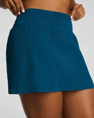 SPANXshape® BoostUp Glow Weave Skort, 14" | Deep Cove