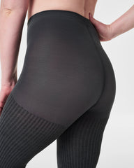 SPANXshape® Rib Knit Shorty Tights | Charcoal Heather Cozy Rib