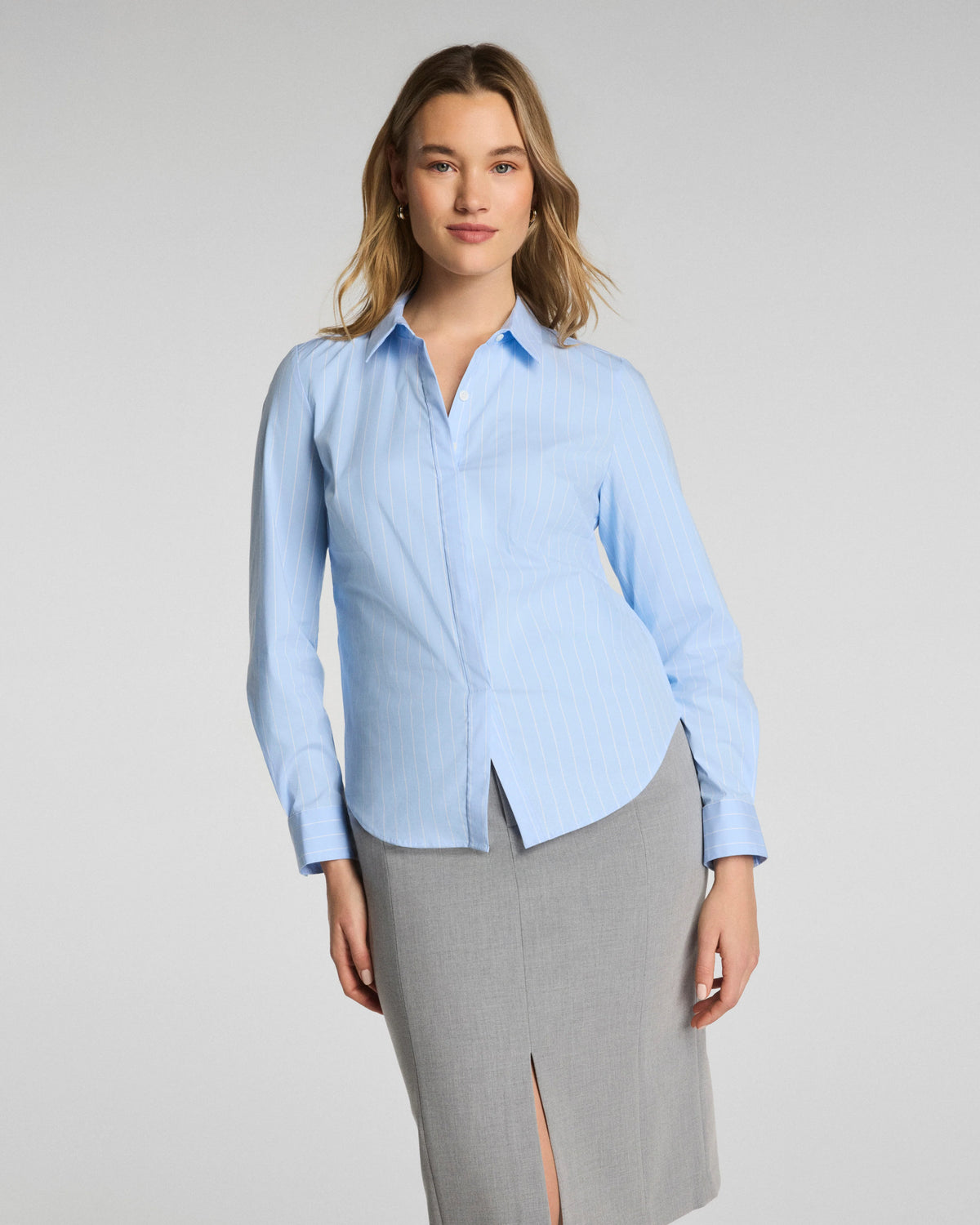 SPANX® Poplin No-Gape Tailored Button-Down | Peak/Classic White