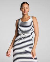 SPANX AirEssentials® Drawstring Maxi Tank Dress | Powder/Timeless Navy Stripe
