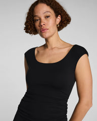 SPANXsmooth® Jersey Scoop Neck Ruched Midi Dress | Classic Black