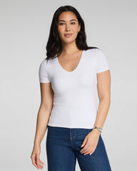 SPANXsmooth® Jersey V-Neck Tee | Classic White