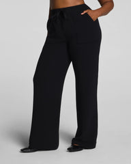 SPANX AirEssentials® French Rib Wide Leg Pant | Very Black