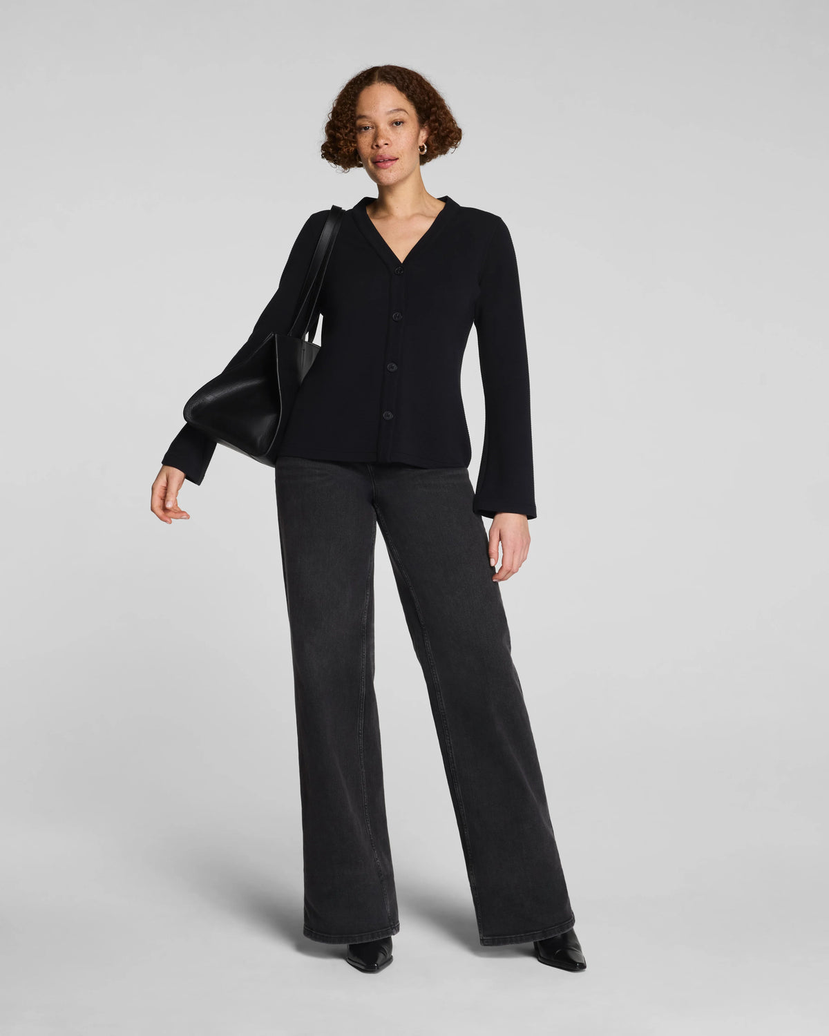 SPANX AirEssentials® French Rib Cardigan | Very Black