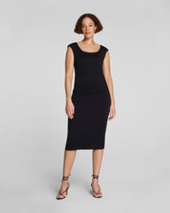 SPANXsmooth® Jersey Scoop Neck Ruched Midi Dress | Classic Black