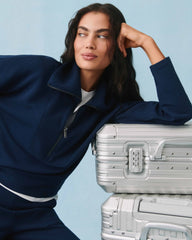 SPANX AirEssentials® French Rib Half Zip | Timeless Navy