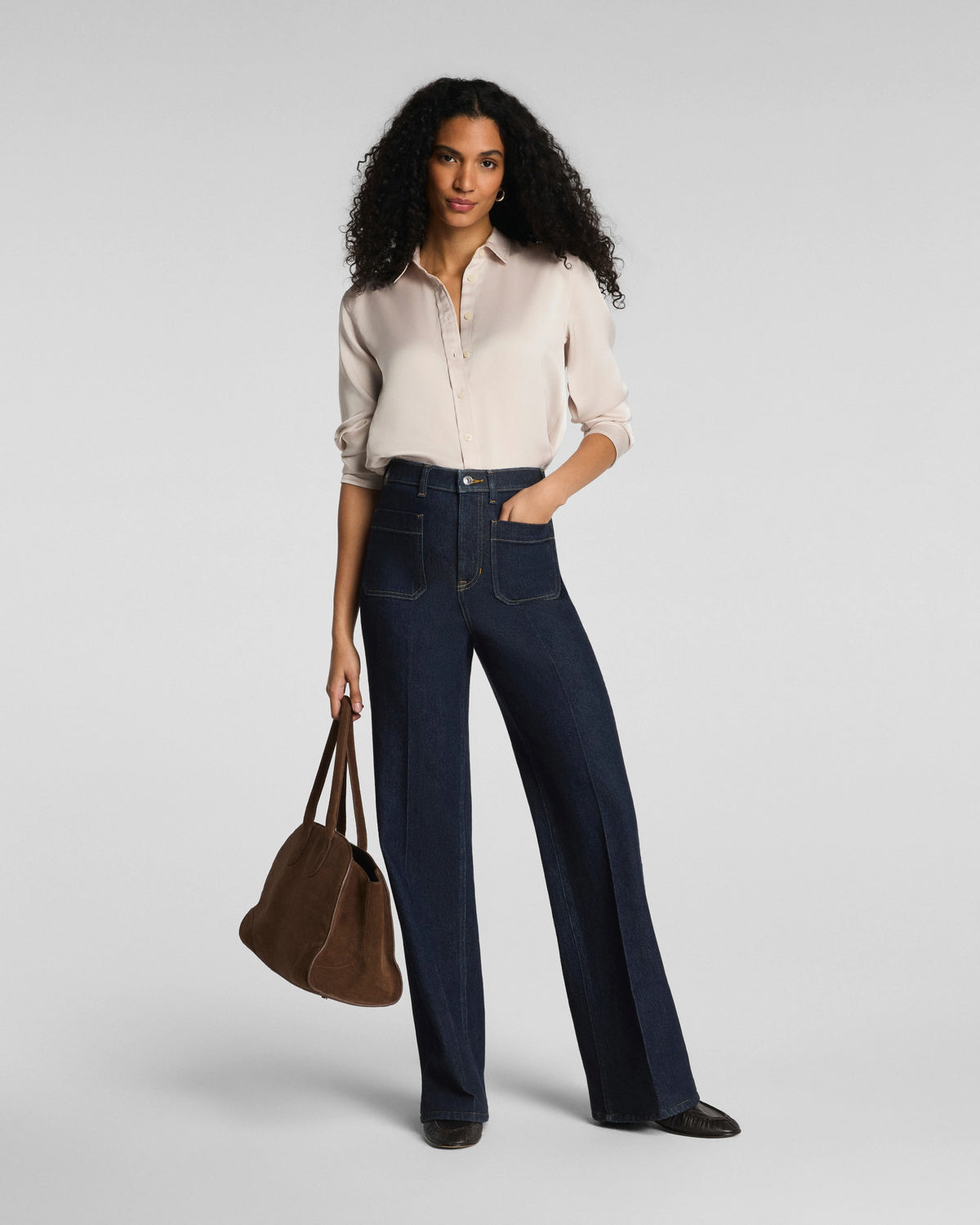 SPANXshape® Authentic 360 Easy Flare Jeans with Patch Pockets