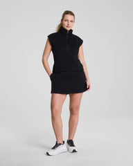SPANX® BoostUp Cotton Fleece Half Zip Vest | Very Black