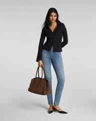SPANX® Ribbed Knit Button Down | Classic Black