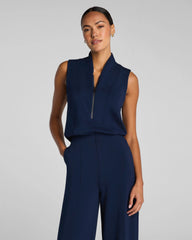 SPANX AirEssentials® Shawl Collar Half Zip Jumpsuit | Timeless Navy
